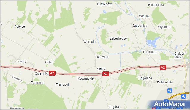 mapa Łukowce, Łukowce na mapie Targeo