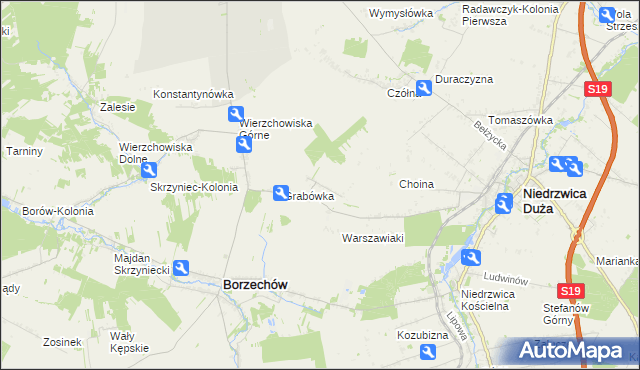 mapa Majdan Borzechowski, Majdan Borzechowski na mapie Targeo