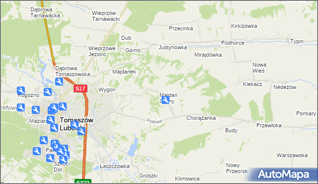 mapa Majdan Górny, Majdan Górny na mapie Targeo