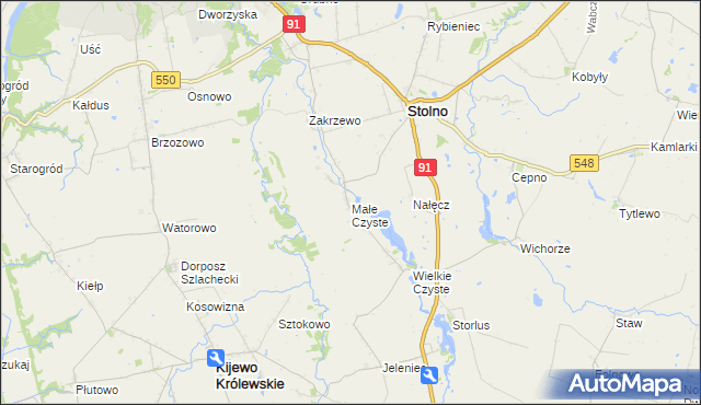 mapa Małe Czyste, Małe Czyste na mapie Targeo