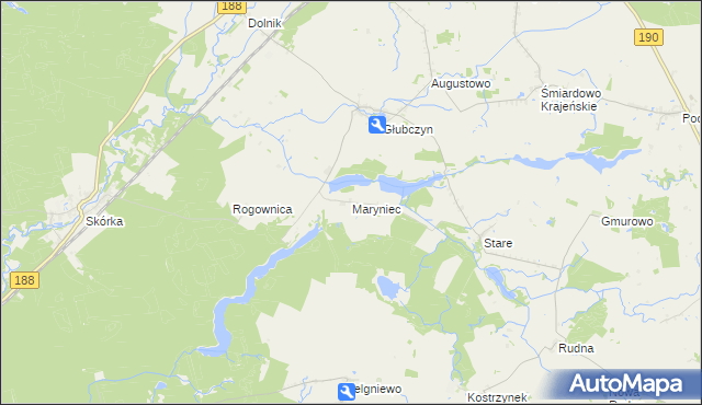 mapa Maryniec, Maryniec na mapie Targeo