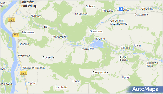 mapa Mazanów, Mazanów na mapie Targeo