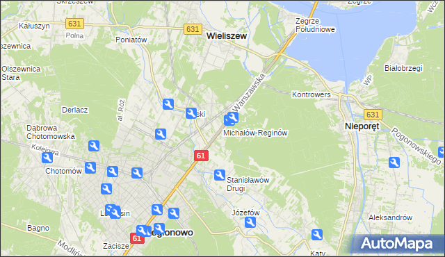 mapa Michałów-Reginów, Michałów-Reginów na mapie Targeo