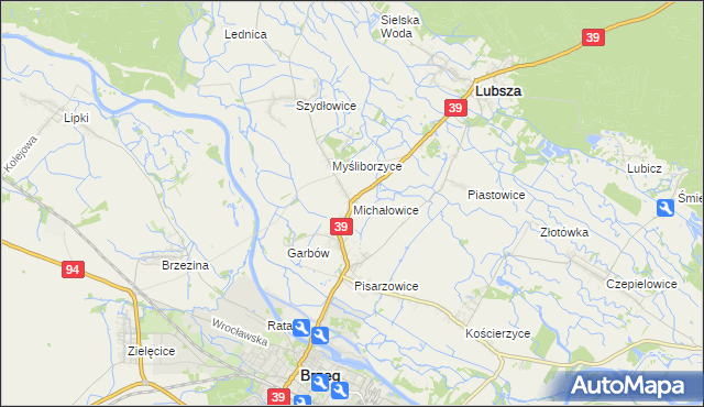 mapa Michałowice gmina Lubsza, Michałowice gmina Lubsza na mapie Targeo