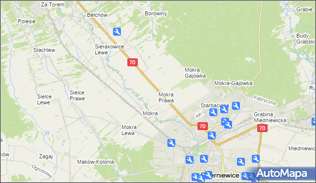 mapa Mokra Prawa, Mokra Prawa na mapie Targeo