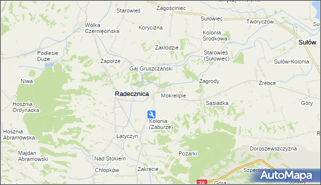 mapa Mokrelipie, Mokrelipie na mapie Targeo