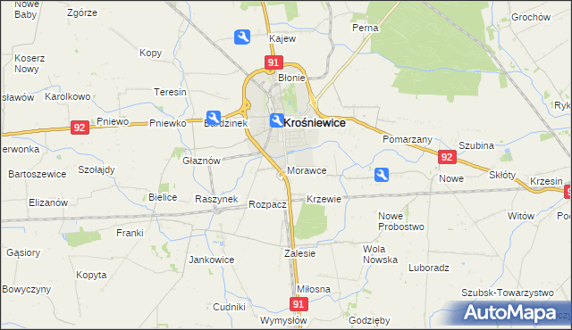 mapa Morawce, Morawce na mapie Targeo