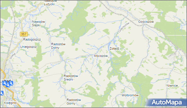 mapa Mściszów, Mściszów na mapie Targeo