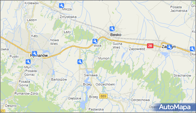 mapa Mymoń, Mymoń na mapie Targeo