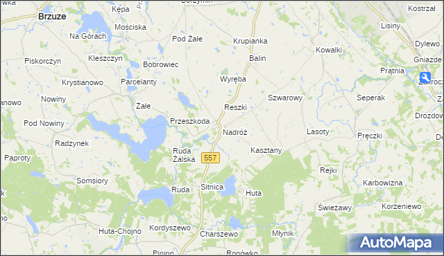 mapa Nadróż, Nadróż na mapie Targeo