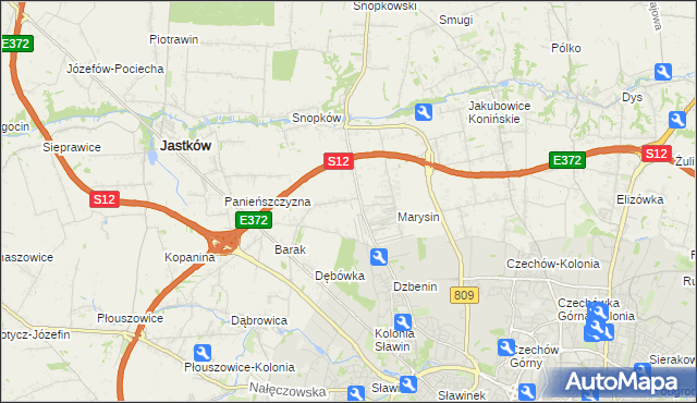 mapa Natalin gmina Jastków, Natalin gmina Jastków na mapie Targeo