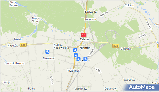 mapa Niemce, Niemce na mapie Targeo