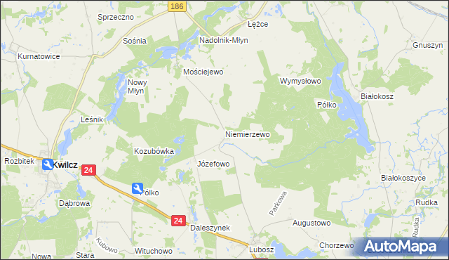 mapa Niemierzewo, Niemierzewo na mapie Targeo