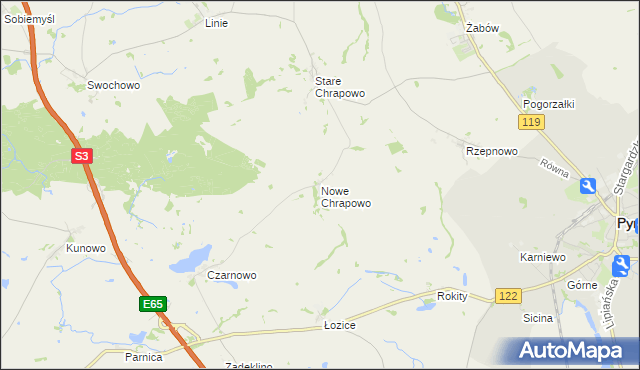mapa Nowe Chrapowo, Nowe Chrapowo na mapie Targeo