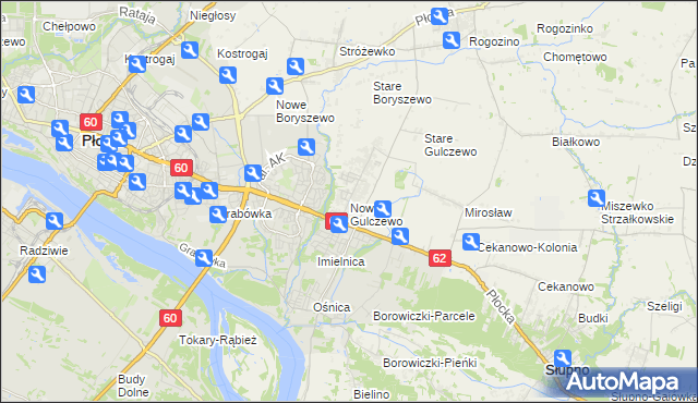 mapa Nowe Gulczewo, Nowe Gulczewo na mapie Targeo