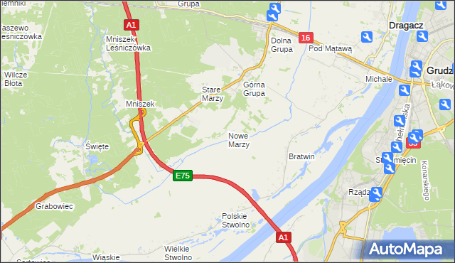 mapa Nowe Marzy, Nowe Marzy na mapie Targeo