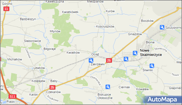 mapa Ociąż, Ociąż na mapie Targeo