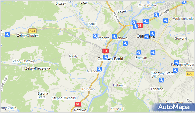 mapa Olszewo-Borki, Olszewo-Borki na mapie Targeo