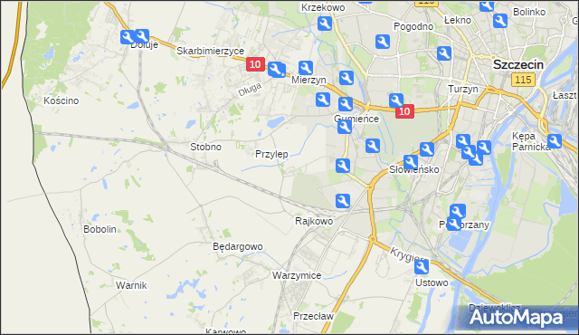 mapa Ostoja gmina Kołbaskowo, Ostoja gmina Kołbaskowo na mapie Targeo