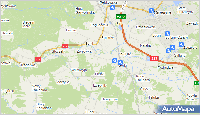 mapa Parcele-Rębków, Parcele-Rębków na mapie Targeo