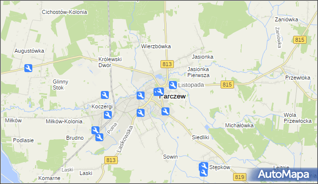 mapa Parczew, Parczew na mapie Targeo