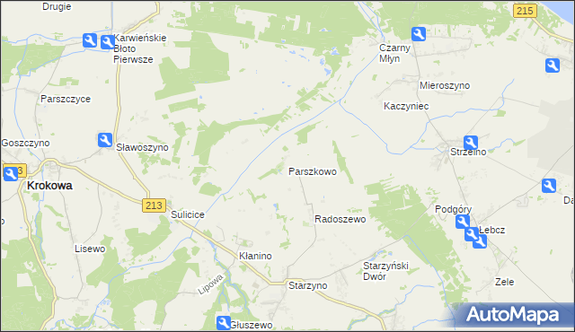 mapa Parszkowo, Parszkowo na mapie Targeo