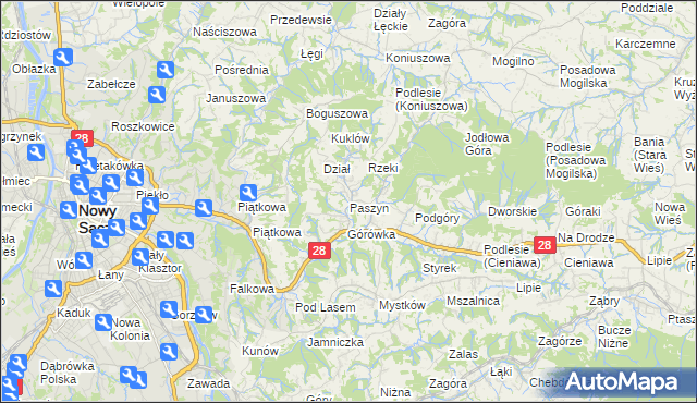 mapa Paszyn, Paszyn na mapie Targeo