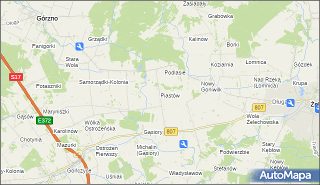 mapa Piastów gmina Żelechów, Piastów gmina Żelechów na mapie Targeo