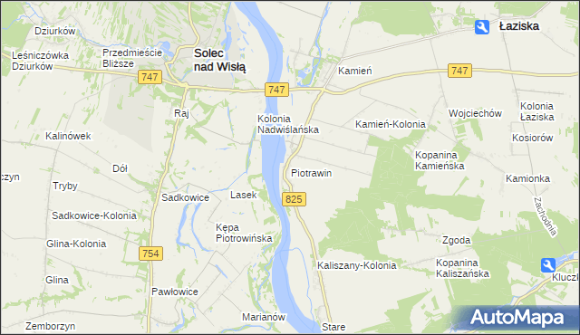 mapa Piotrawin gmina Łaziska, Piotrawin gmina Łaziska na mapie Targeo