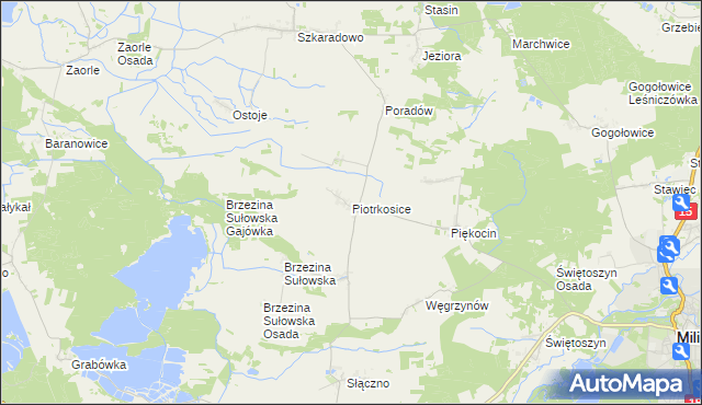 mapa Piotrkosice, Piotrkosice na mapie Targeo