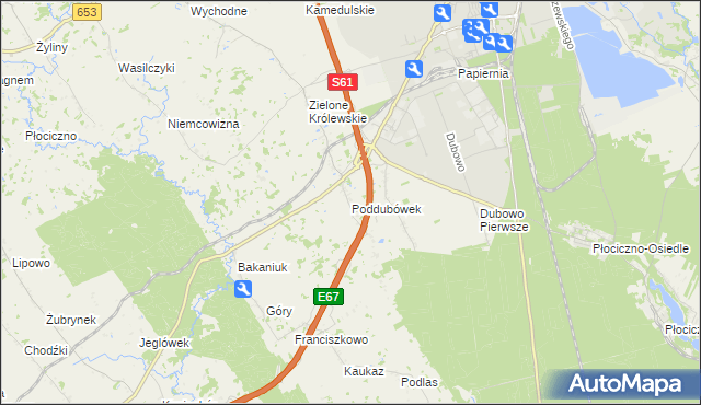 mapa Poddubówek, Poddubówek na mapie Targeo