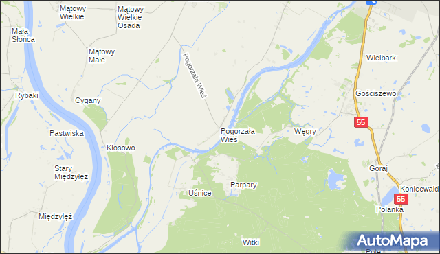 mapa Pogorzała Wieś, Pogorzała Wieś na mapie Targeo