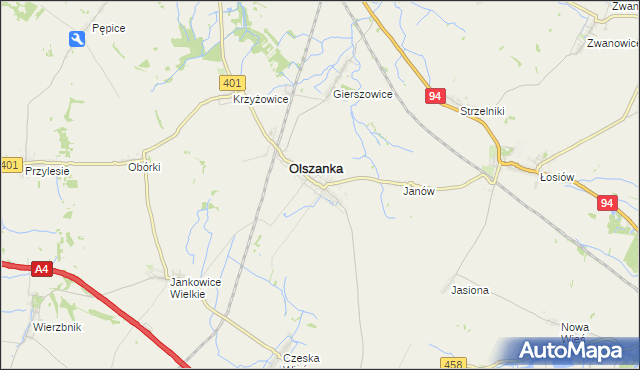mapa Pogorzela gmina Olszanka, Pogorzela gmina Olszanka na mapie Targeo