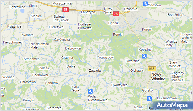 mapa Pogwizdów gmina Bochnia, Pogwizdów gmina Bochnia na mapie Targeo