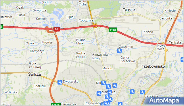 mapa Pogwizdów Nowy, Pogwizdów Nowy na mapie Targeo