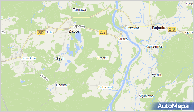 mapa Proczki, Proczki na mapie Targeo