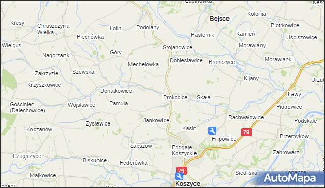 mapa Prokocice, Prokocice na mapie Targeo