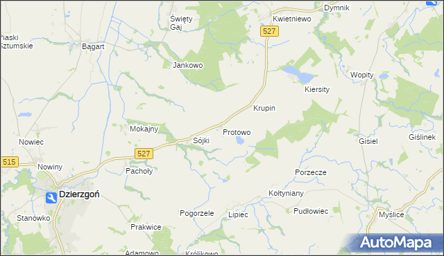 mapa Protowo, Protowo na mapie Targeo