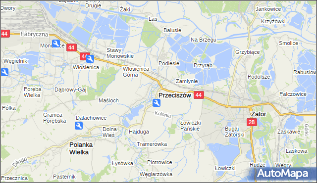mapa Przeciszów, Przeciszów na mapie Targeo