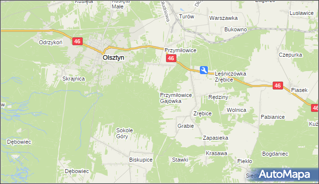 mapa Przymiłowice Gajówka, Przymiłowice Gajówka na mapie Targeo