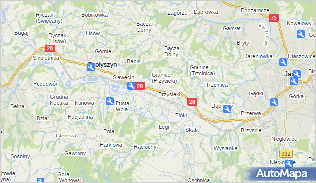 mapa Przysieki, Przysieki na mapie Targeo