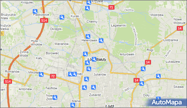 mapa Radogoszcz gmina Łódź, Radogoszcz gmina Łódź na mapie Targeo
