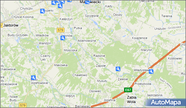 mapa Radonie, Radonie na mapie Targeo