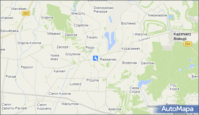 mapa Radwaniec, Radwaniec na mapie Targeo