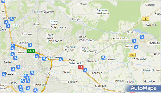 mapa Rajec Poduchowny, Rajec Poduchowny na mapie Targeo
