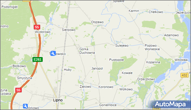 mapa Ratowice gmina Lipno, Ratowice gmina Lipno na mapie Targeo