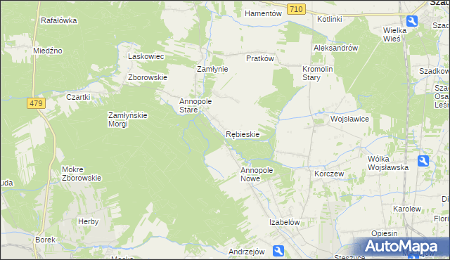 mapa Rębieskie, Rębieskie na mapie Targeo