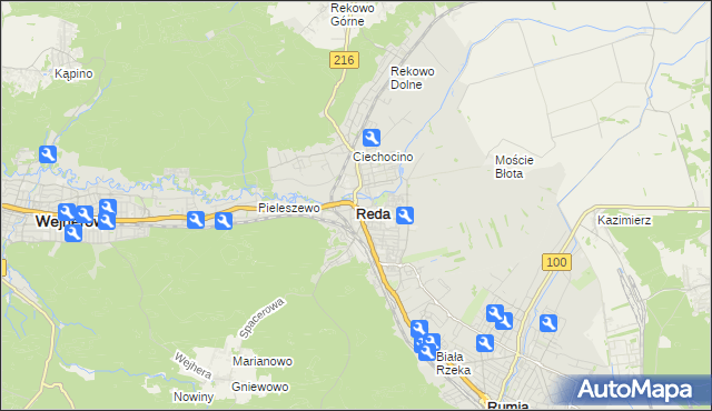 mapa Reda, Reda na mapie Targeo