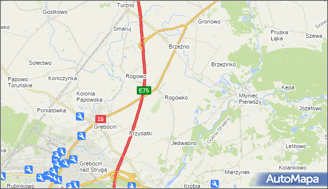 mapa Rogówko gmina Lubicz, Rogówko gmina Lubicz na mapie Targeo