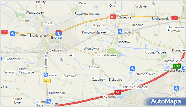 mapa Rokitno-Majątek, Rokitno-Majątek na mapie Targeo